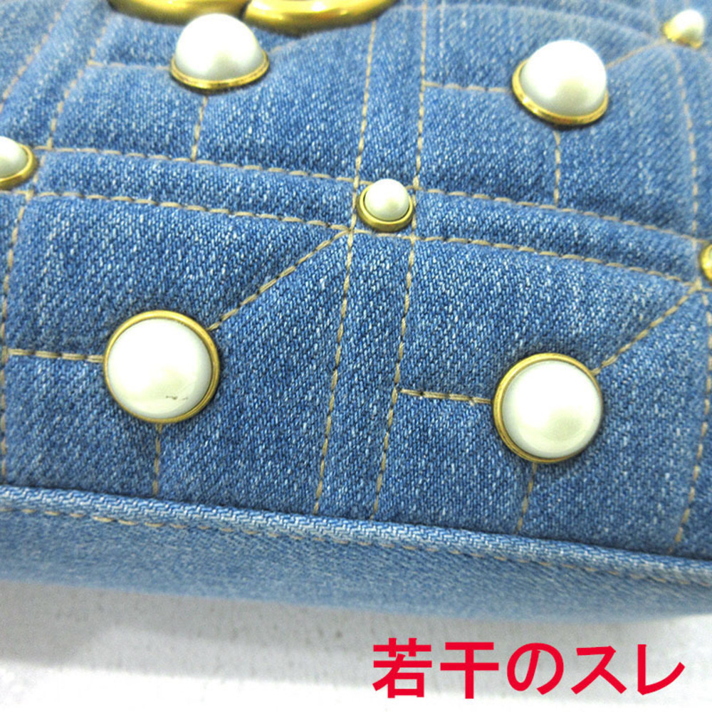 Gucci Chain Bag Denim Marmont Pearl Blue Shoulder Gg - Picture 8 of 10
